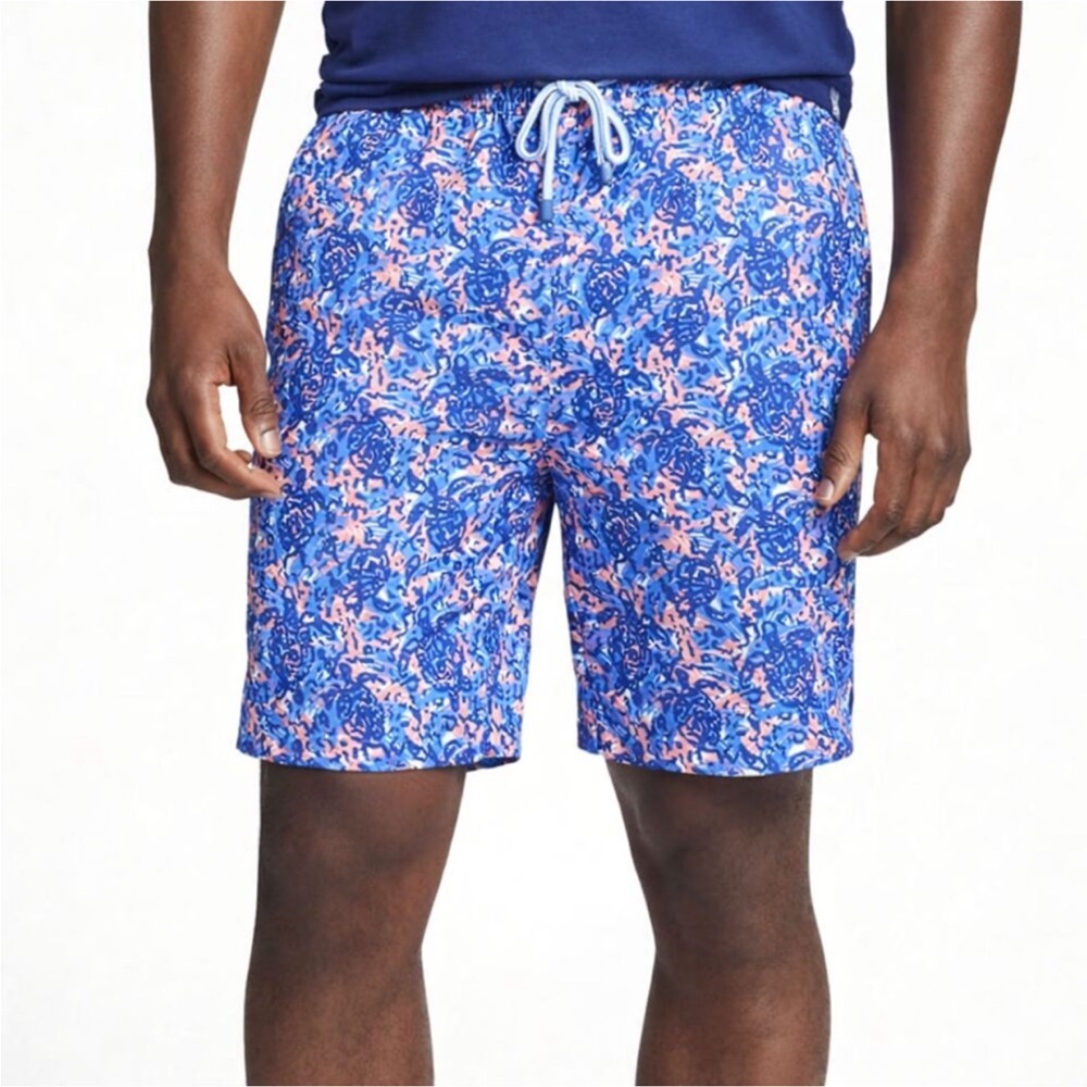 Peter Millar Seaside Turtle Tide Men's Lined Swim Shorts - XL